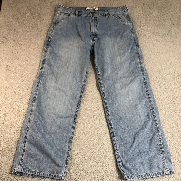 Levi Carpenter Jeans Mens 36x30 Blue Baggy Workwear Straight Pockets‎ Preppy - Picture 1 of 11
